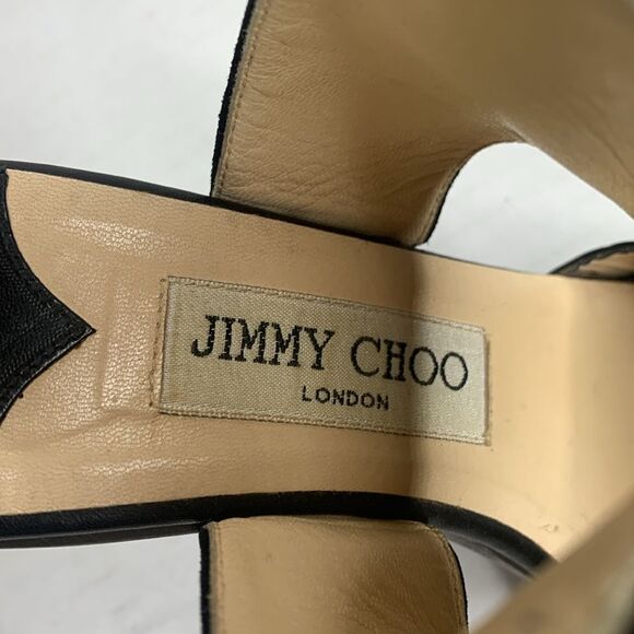 Jimmy Choo black suede leather studded clog heels - Picture 7 of 10